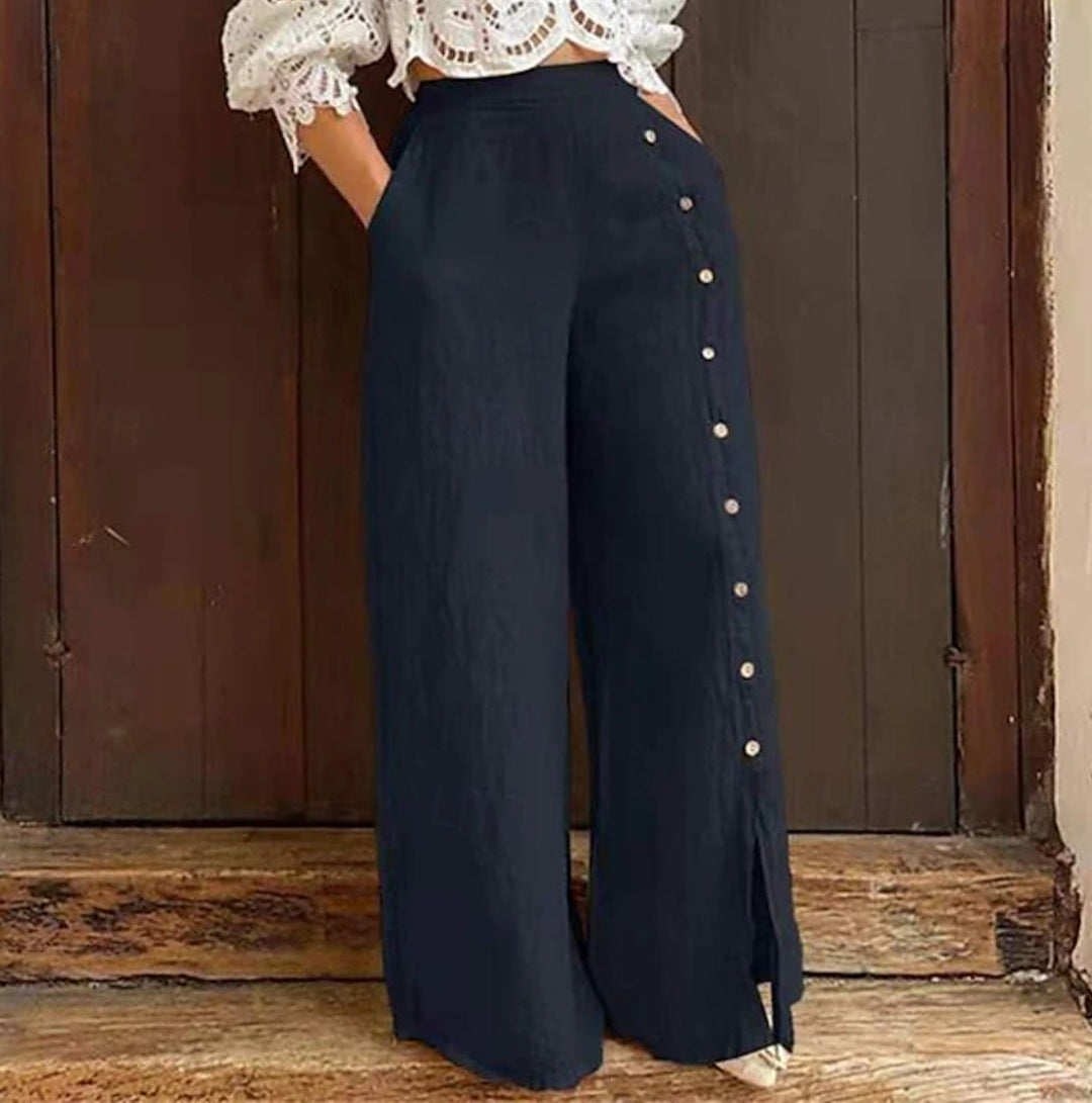 LS | Women Side Button Flow Pants