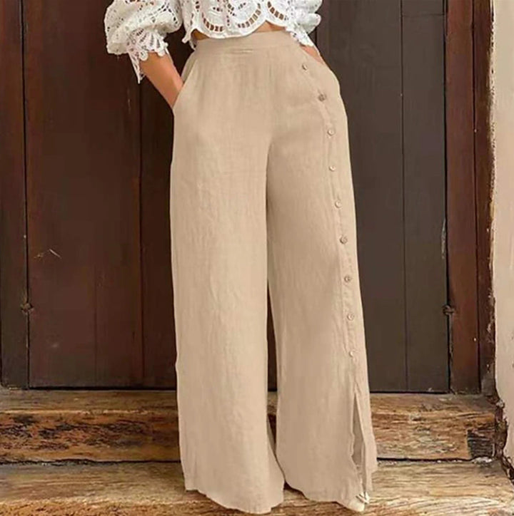 LS | Women Side Button Flow Pants