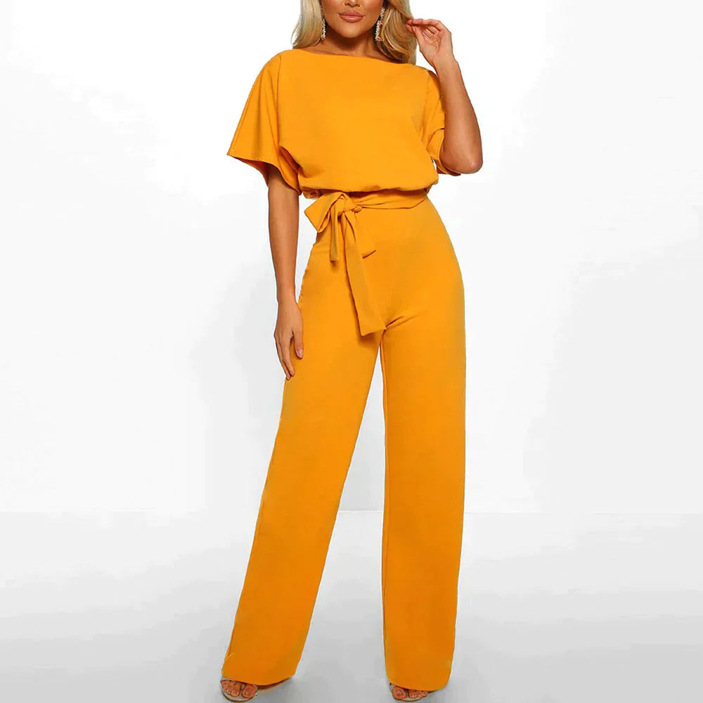LS | Women Soft Drape Belted Jumpsuit