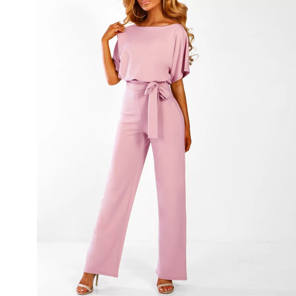 LS | Women Soft Flow Belted Jumpsuit