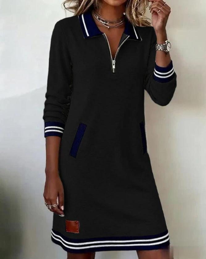 LS | Women Sport Zip Collar Mini Dress