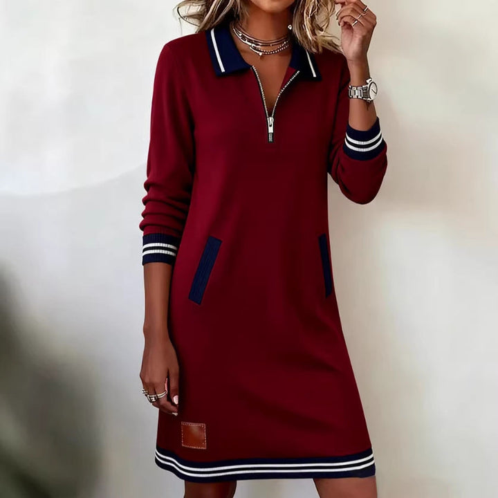 LS | Women Sport Zip Collar Mini Dress