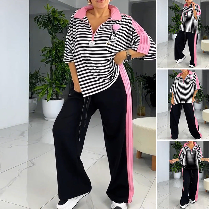 LS | Women Street Stripe Lounge Pants Set
