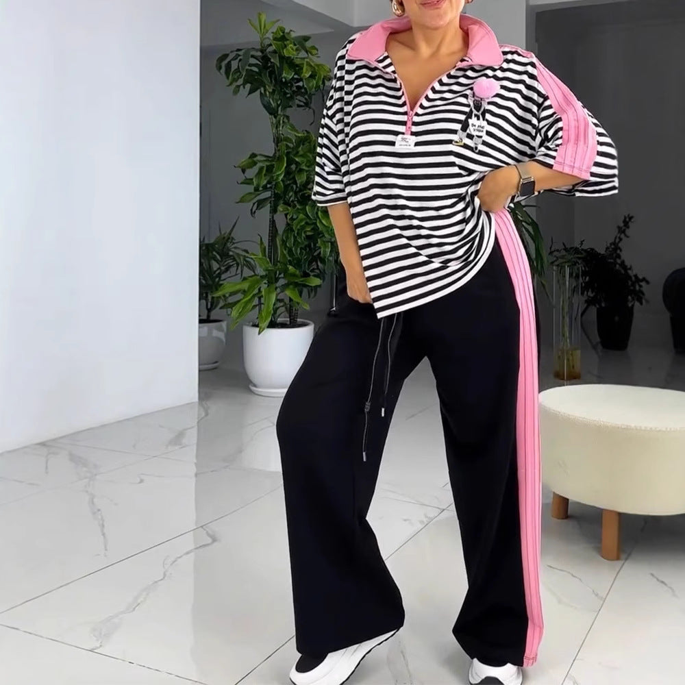 LS | Women Street Stripe Lounge Pants Set