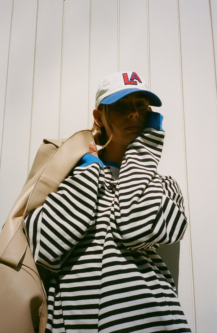 LS | Women Striped Oversized Sweatshirt