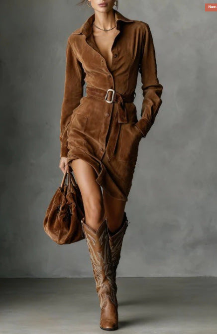 LS | Women Stylish Belted Mini Dress