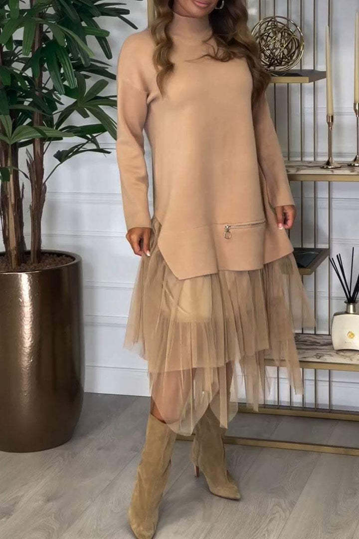 LS | Women Stylish Mesh Hem Dress