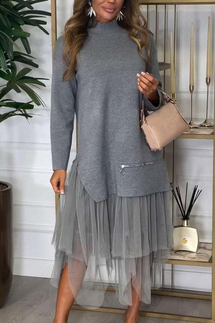LS | Women Stylish Mesh Hem Dress