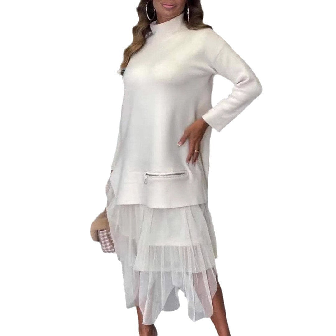 LS | Women Stylish Mesh Hem Dress
