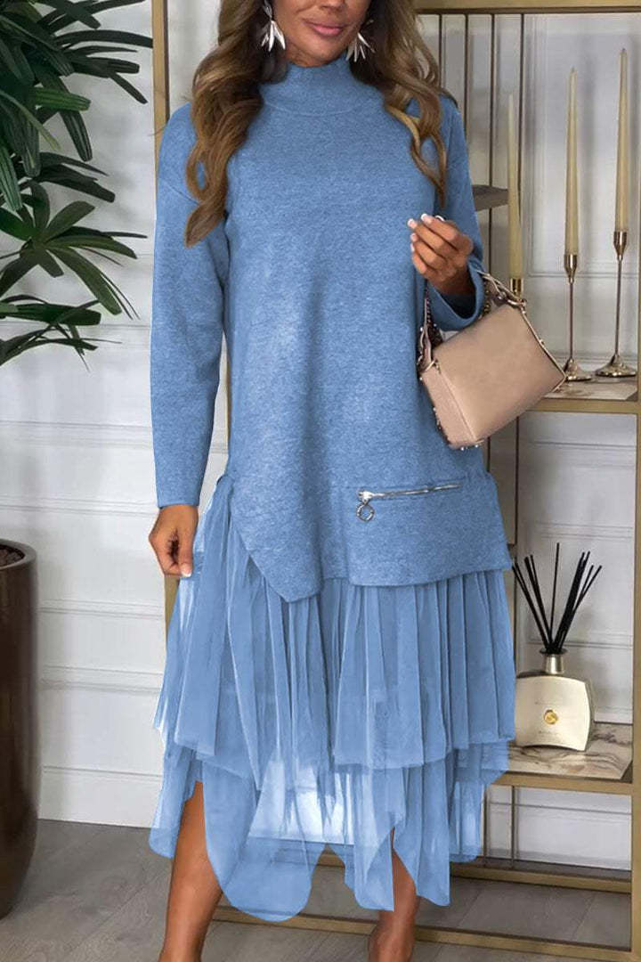 LS | Women Stylish Mesh Hem Dress