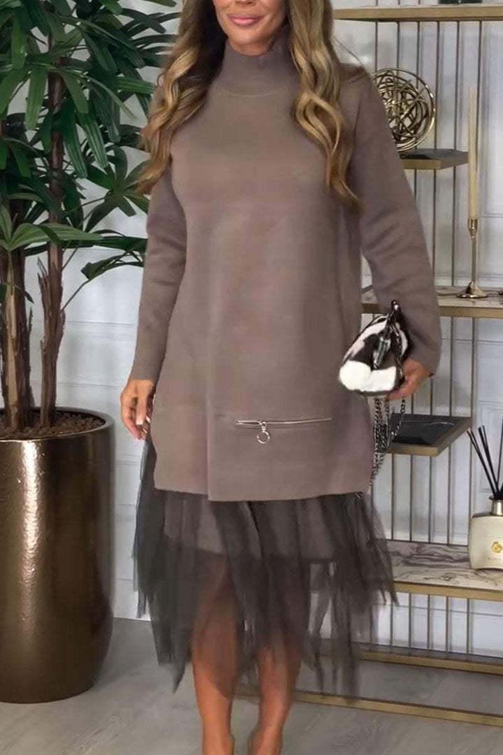 LS | Women Stylish Mesh Hem Dress