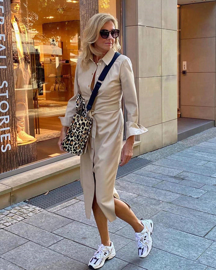 LS | Women Tailored Button Midi Dress
