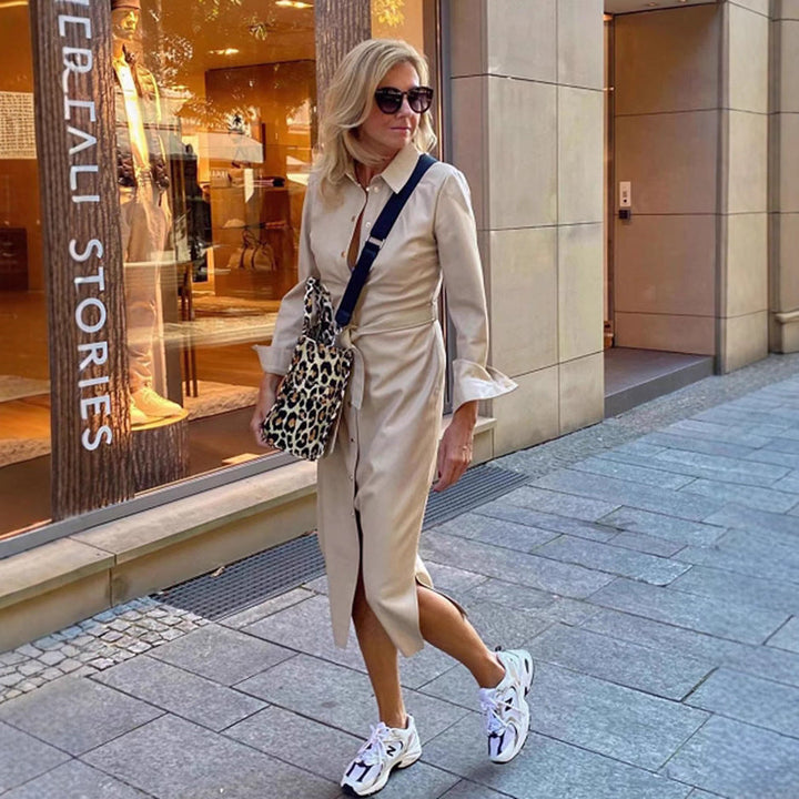 LS | Women Tailored Button Midi Dress