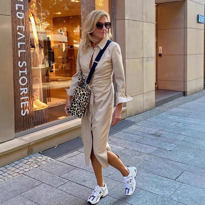 LS | Women Tailored Button Midi Dress