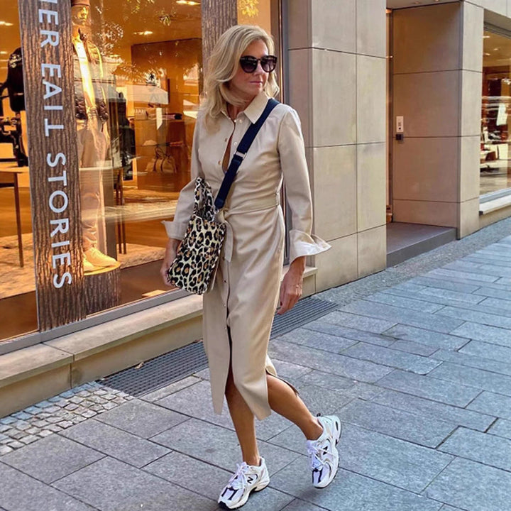 LS | Women Tailored Button Midi Dress