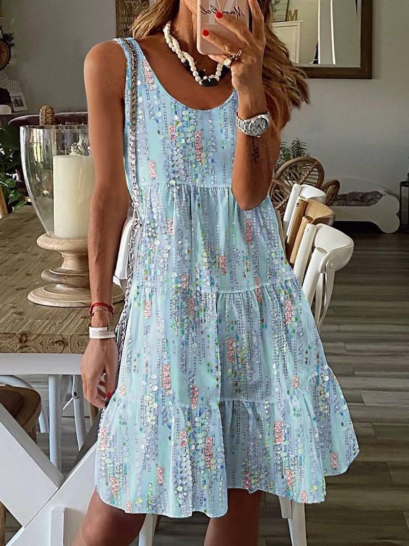 LS | Women Tiered Pastel Mini Dress