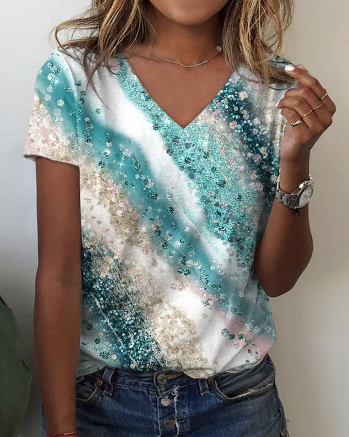 LS | Women Trendy Abstract Print Tee