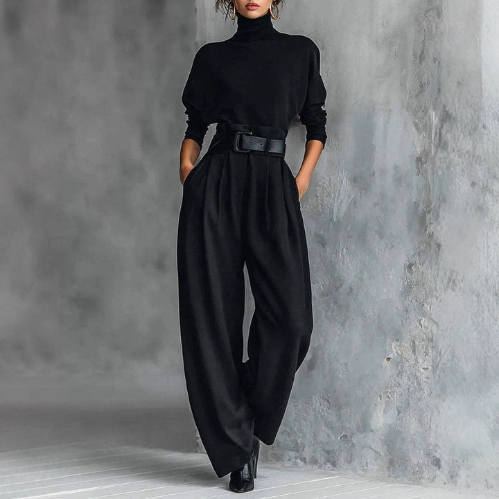 LS | Women Turtleneck Wide Leg Jumpsuit