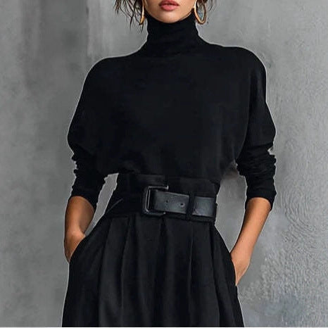 LS | Women Turtleneck Wide Leg Jumpsuit