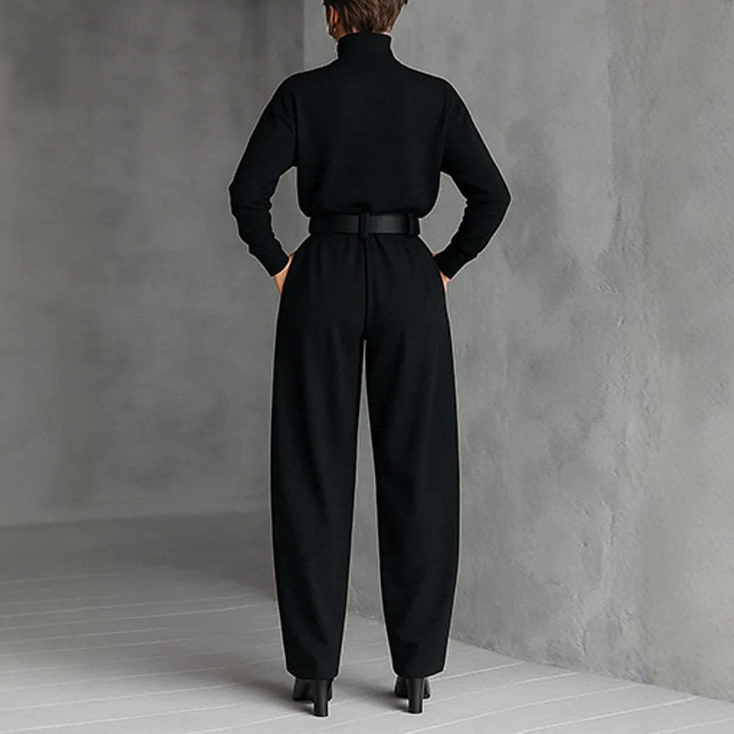 LS | Women Turtleneck Wide Leg Jumpsuit