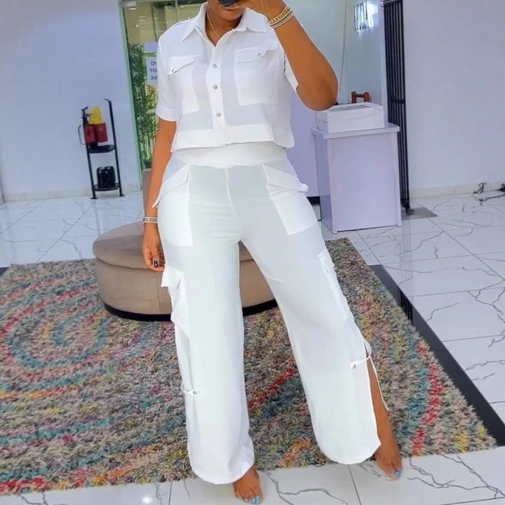 LS | Women Utility Crop Top Pants Set