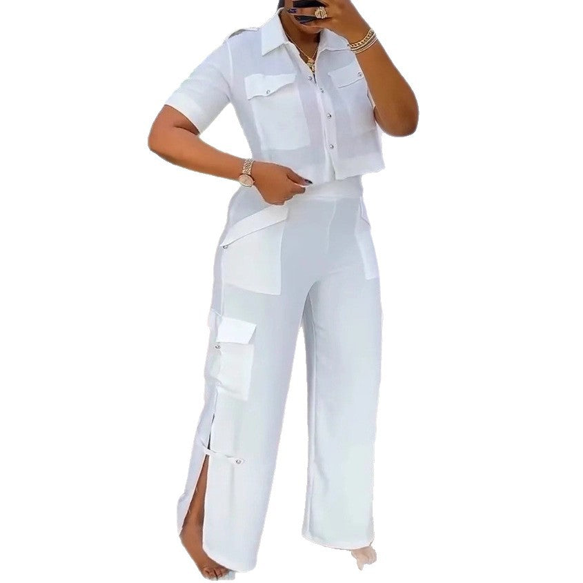 LS | Women Utility Crop Top Pants Set