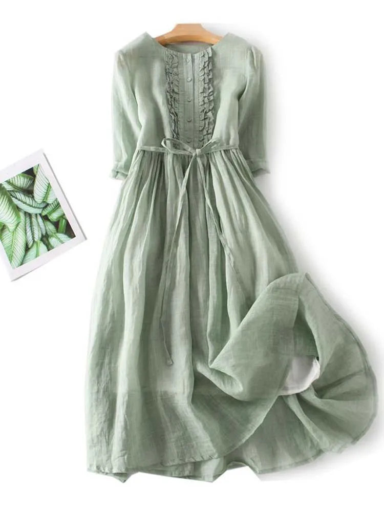 LS | Women Vintage Style Midi Dress