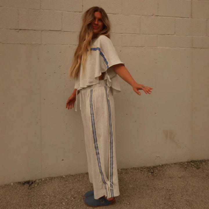 LS | Women Breezy Stripe Lounge Set