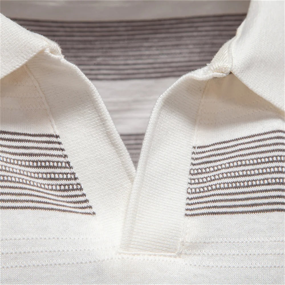 Men Classic Stripe Polo LionStyle
