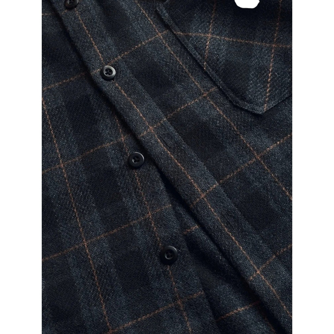Men Dark Plaid Overshirt LionStyle