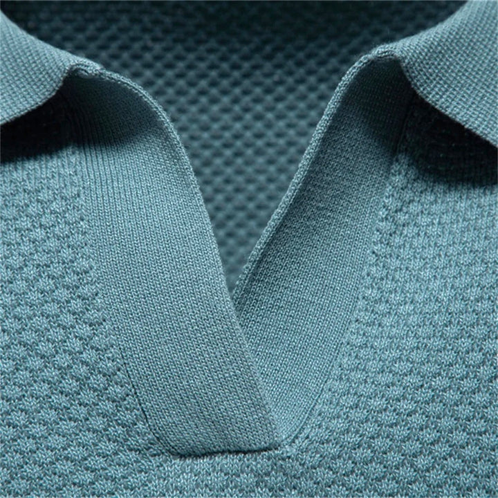 Men Micro-Texture Knit Polo LionStyle