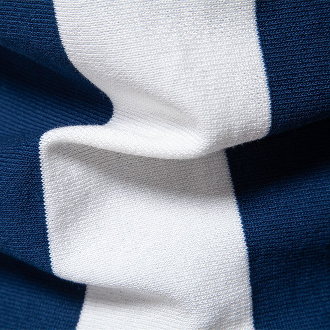 Men Retro Stripe Zip Polo LionStyle