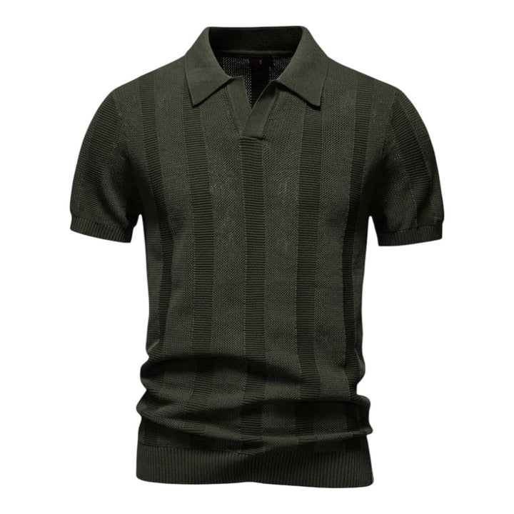 Men Textured Vertical-Knit Polo LionStyle