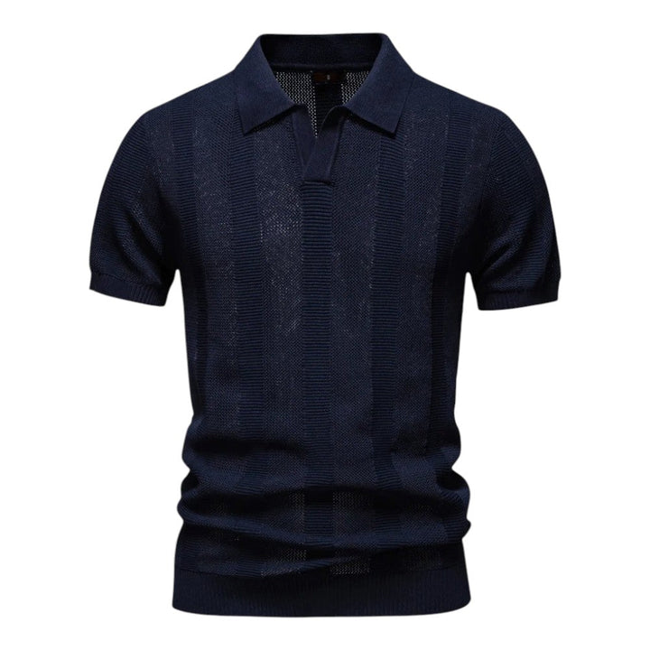 Men Textured Vertical-Knit Polo LionStyle
