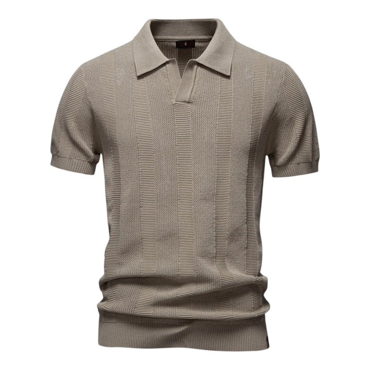 Men Textured Vertical-Knit Polo LionStyle