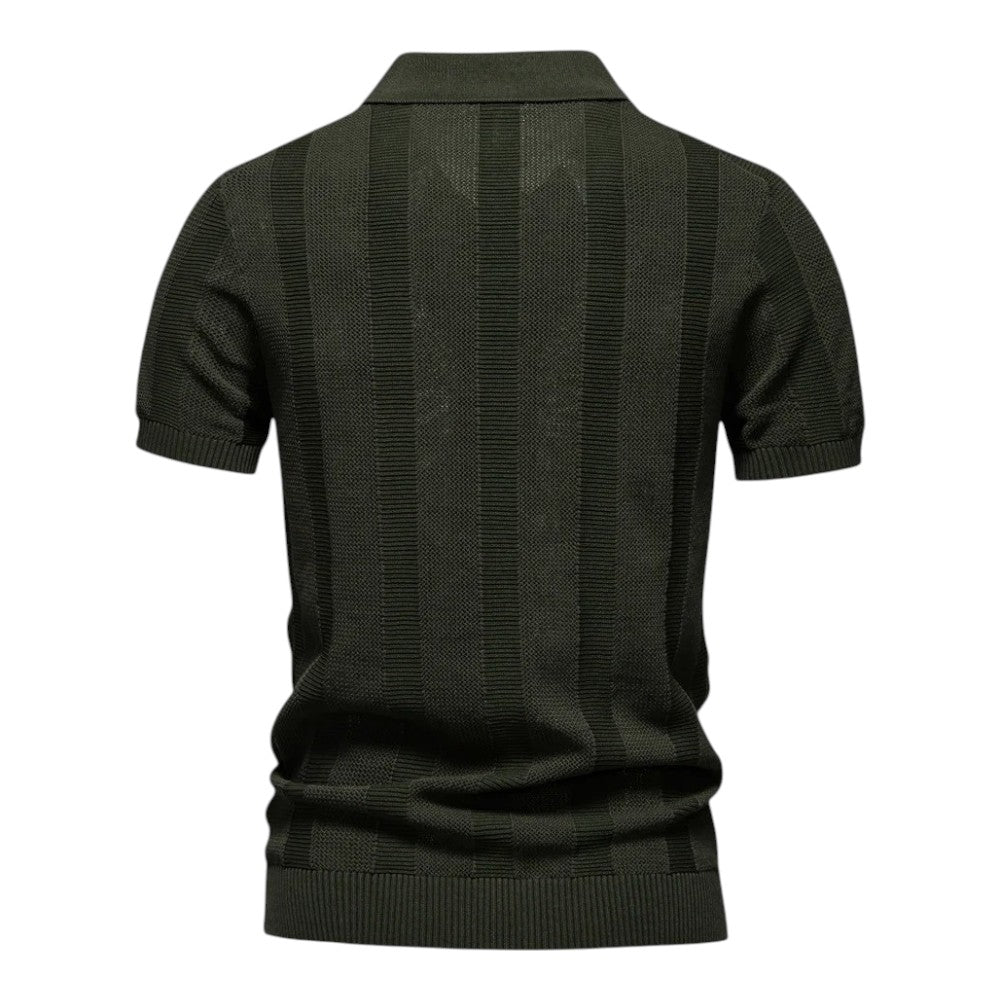 Men Textured Vertical-Knit Polo LionStyle