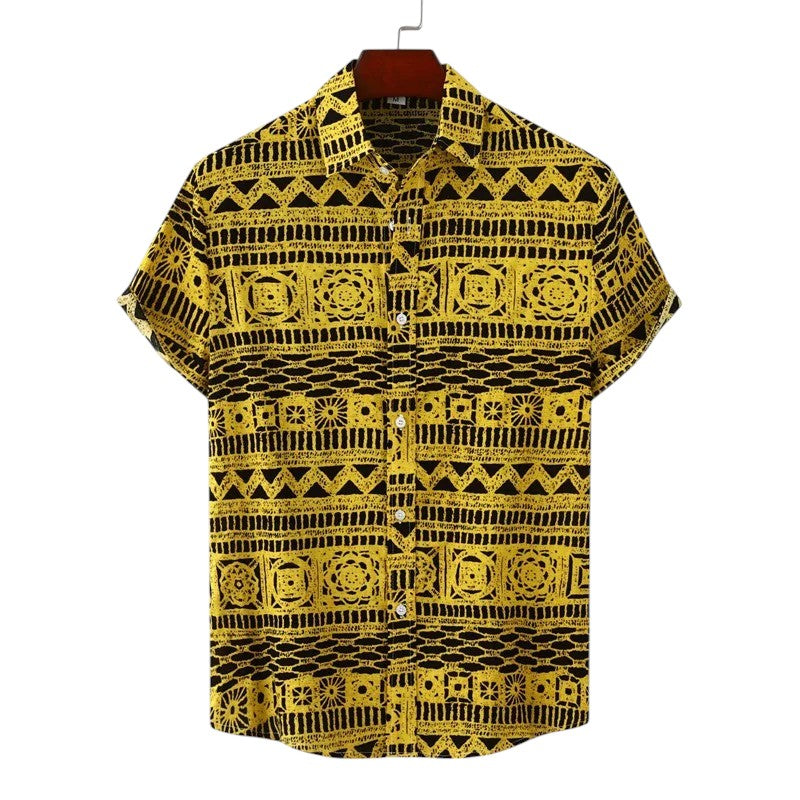 Men Tribal Pattern Shirt LionStyle