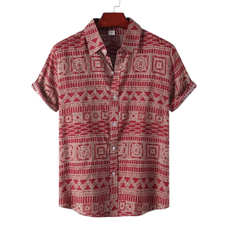 Men Tribal Pattern Shirt LionStyle