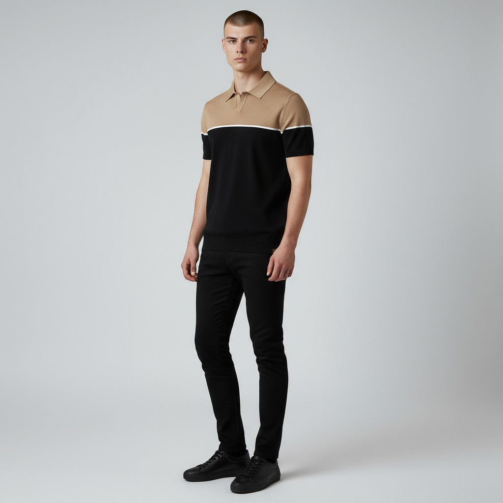 Men Two Tone Polo LionStyle