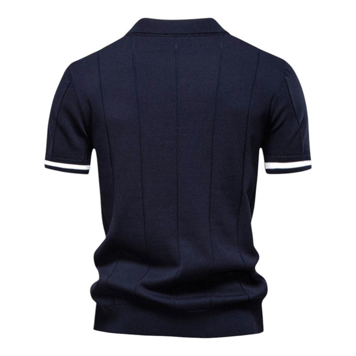 Men Zip Collar Knit Polo LionStyle