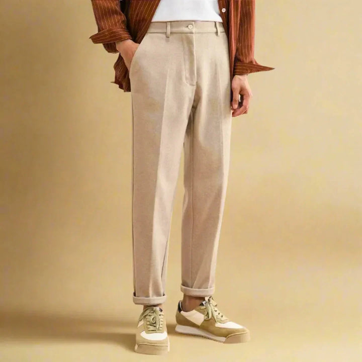 LS | Noah Cropped Slim Fit Tailored Trousers