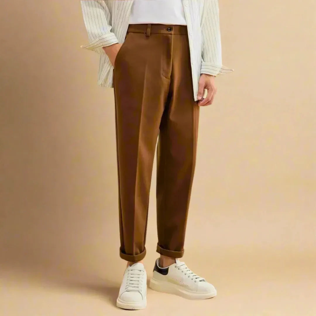 LS | Noah Cropped Slim Fit Tailored Trousers