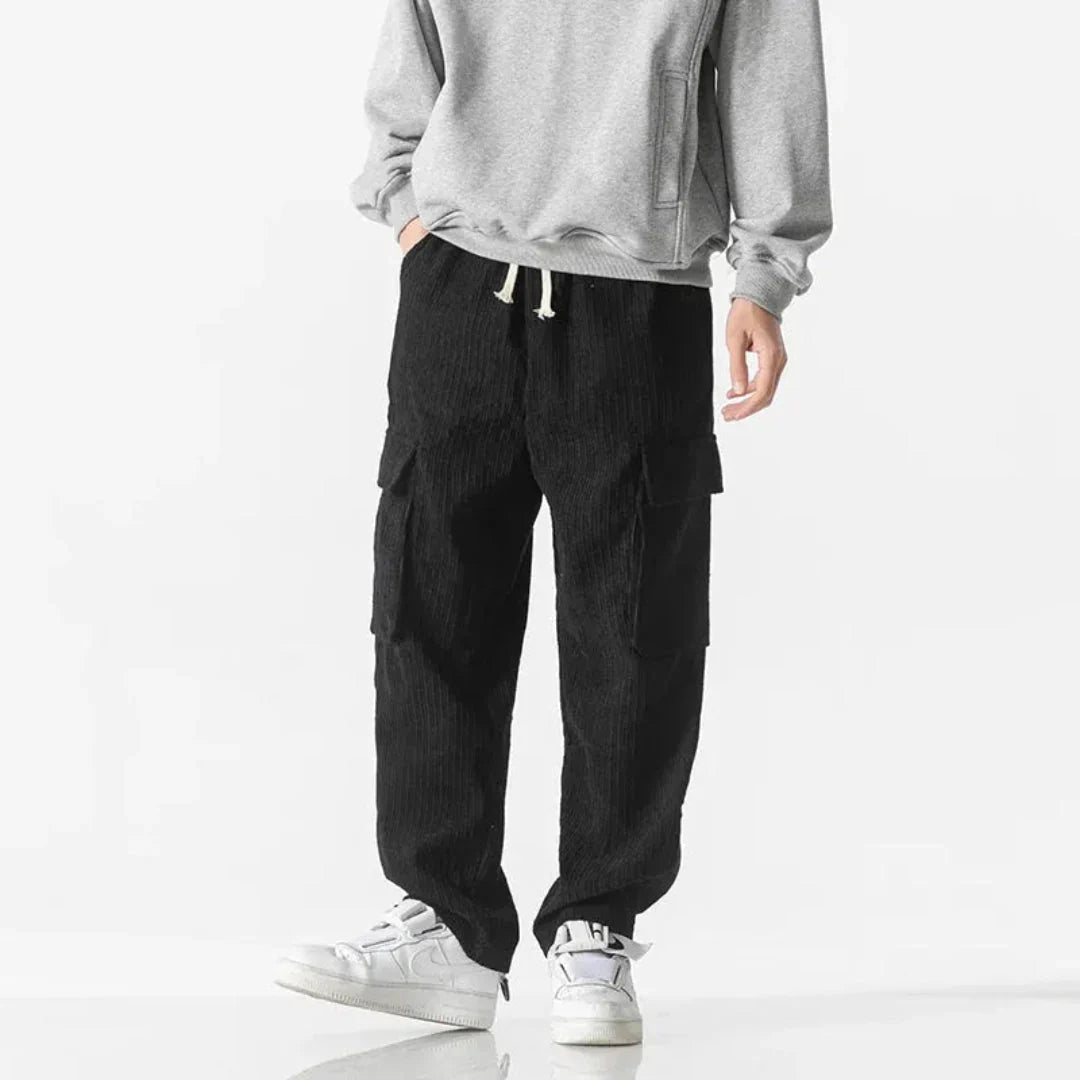 LS | River Drawstring Corduroy Cargo Pants
