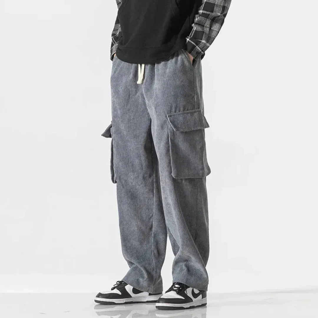 LS | River Drawstring Corduroy Cargo Pants