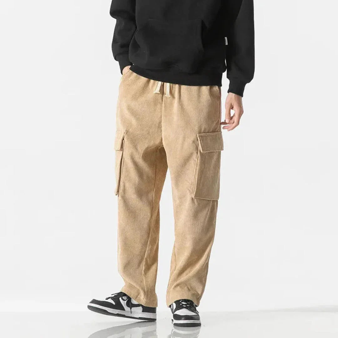 LS | River Drawstring Corduroy Cargo Pants