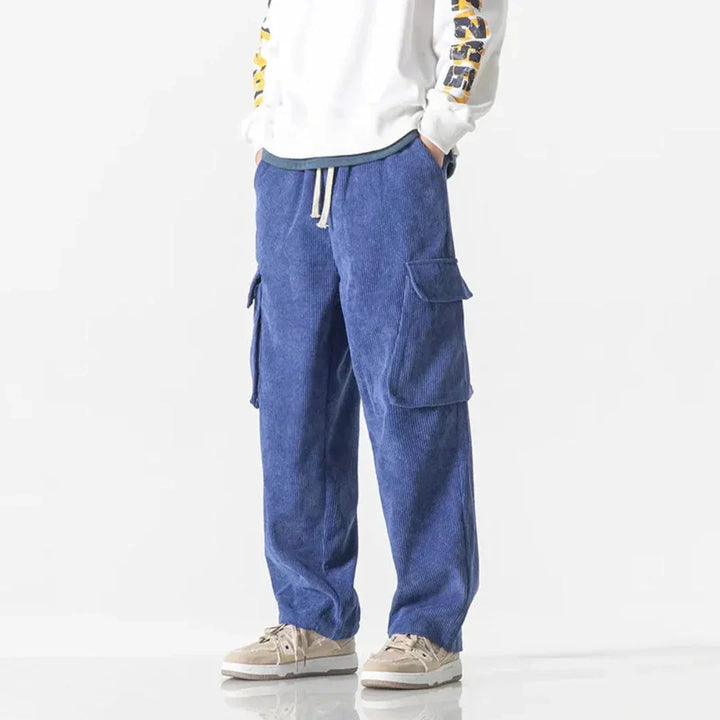 LS | River Drawstring Corduroy Cargo Pants