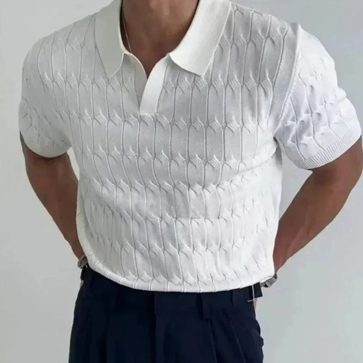Sebastian Textured Knit Polo Shirt