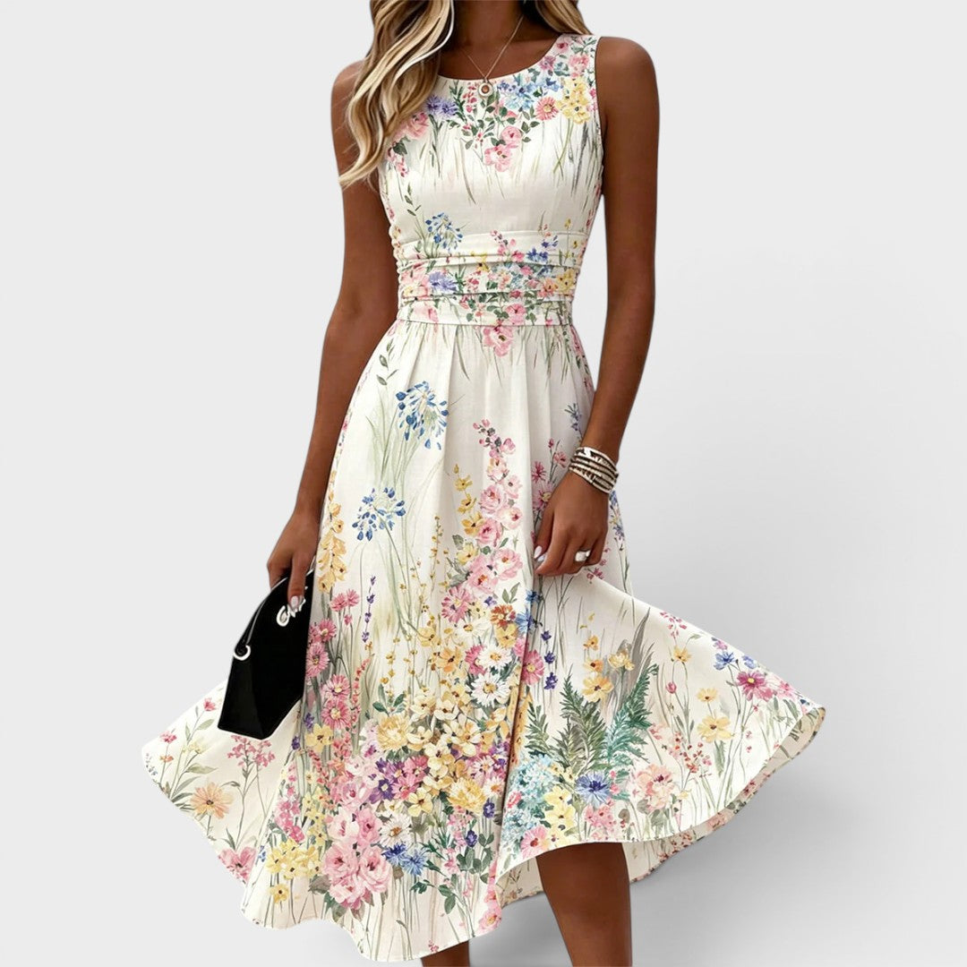 Sophie | Sleeveless Floral Midi Dress