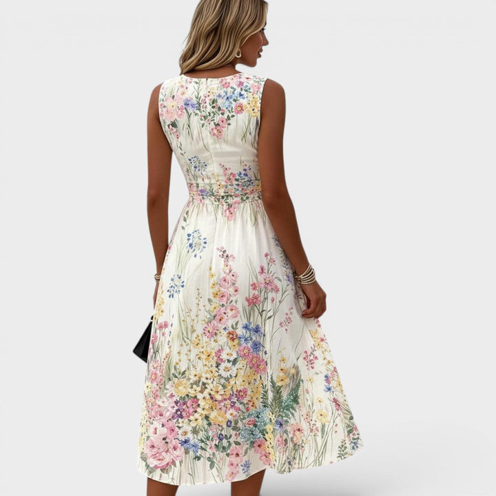 Sophie | Sleeveless Floral Midi Dress