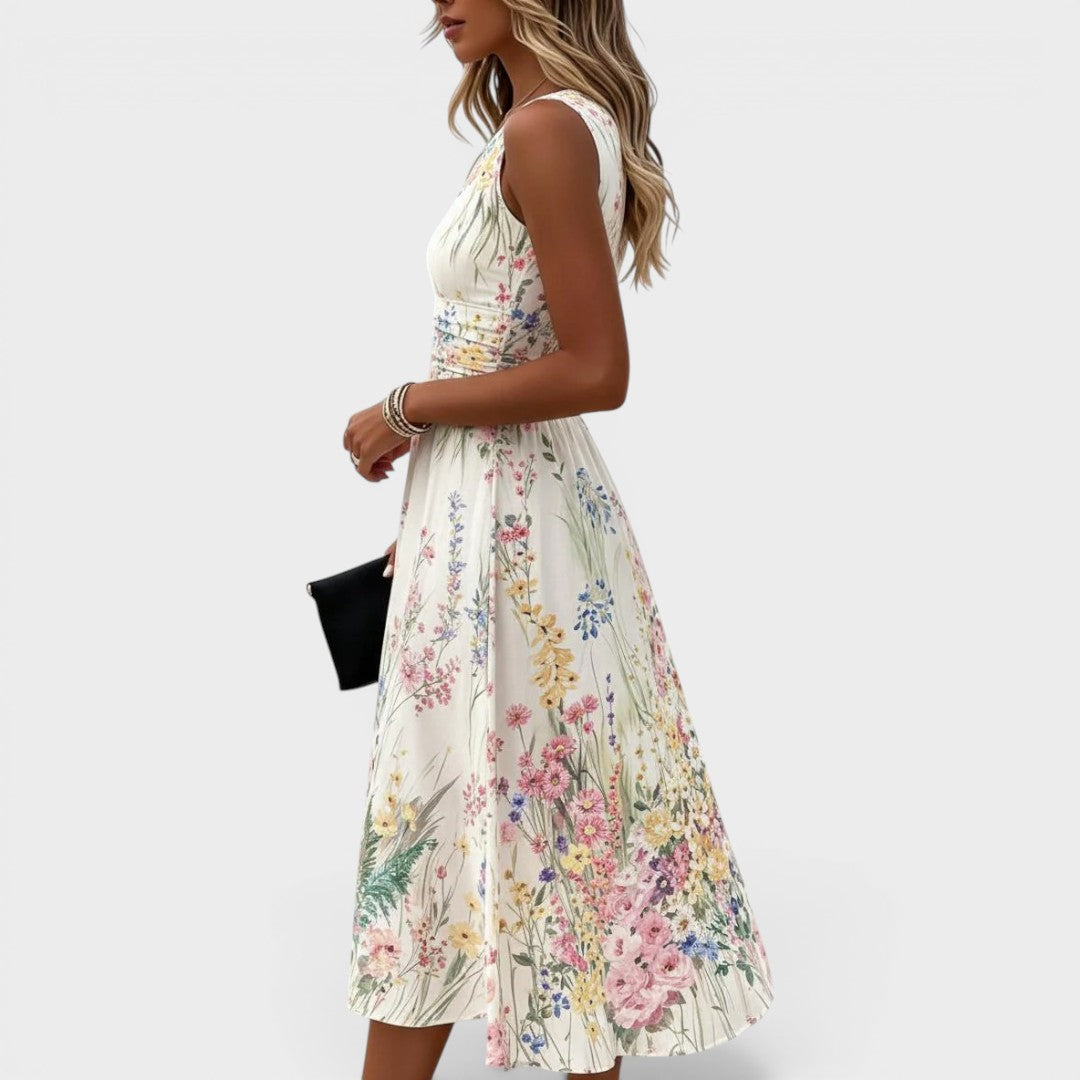 Sophie | Sleeveless Floral Midi Dress